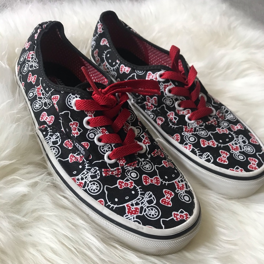 Hello Kitty Vans Black with Red Laces